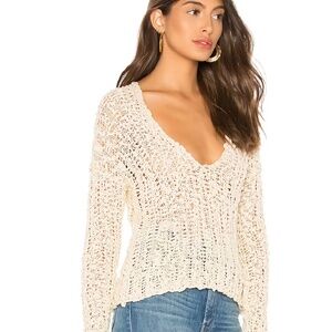 Free people comber cotton v neck sweater